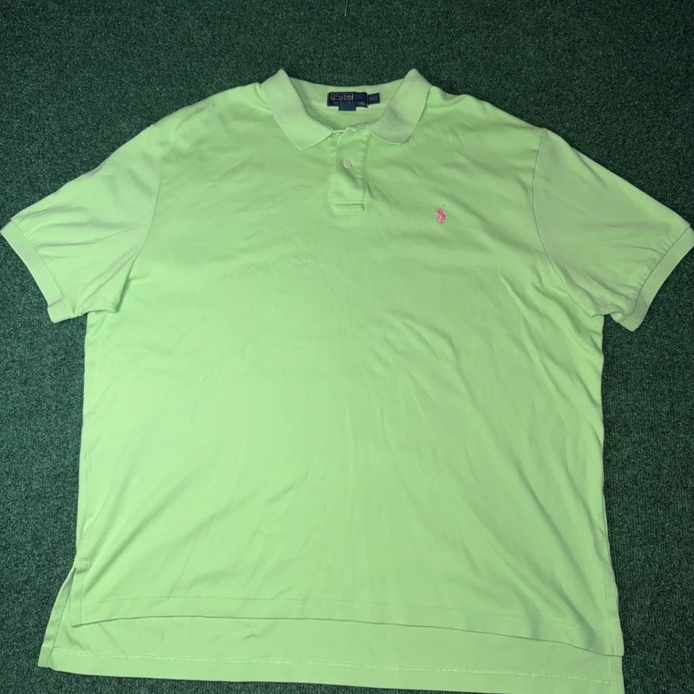 Mens Polo Ralph Lauren‎ Lime Green Polo Shirt Size 2XL Q19